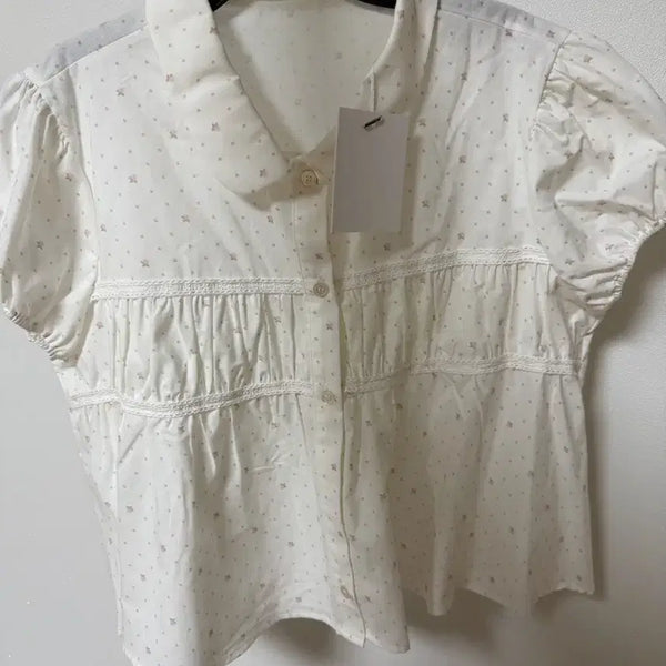 [BUNJANG] Letters From Moon Shirring Volume Blouse / 레터프롬문!!! 셔링 볼륨 셔츠 블라우스
