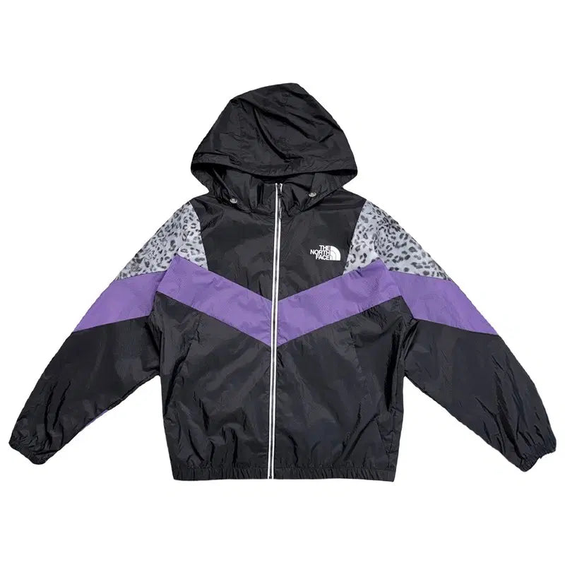 [BUNJANG] The North Face Leopard Windbreaker Black/Purple Size S / THE NORTH FACE 레오파드 블랙/퍼플 윈드브레이커 S