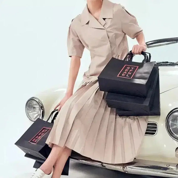 [BUNJANG] STEPANEL Pleated Mix Long Dress Size 77 / STEPANEL 플리츠믹스 롱원피스 77