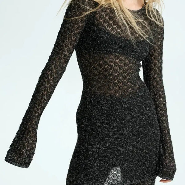 [BUNJANG] Sheer Mini Dress / 시스루 원피스