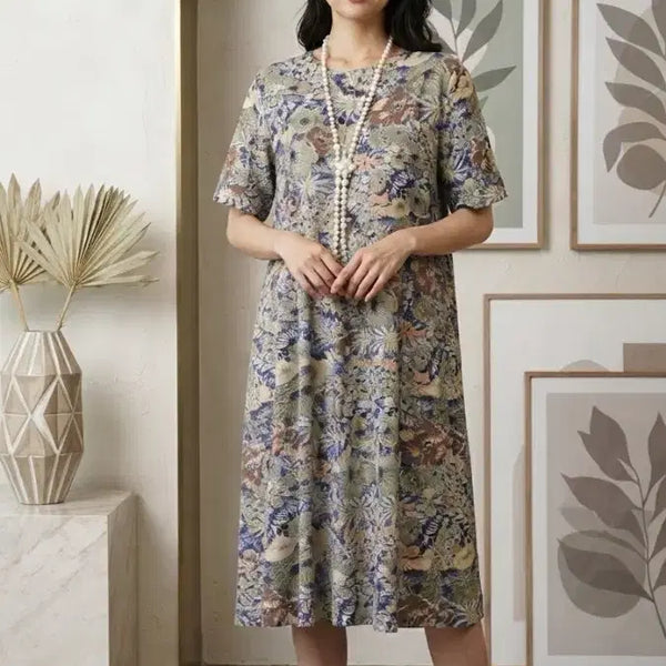 [BUNJANG] Flower Pattern Rayon Long Dress / * 플라워 패턴 인견 롱 원피스        ( 새 상 품 )*