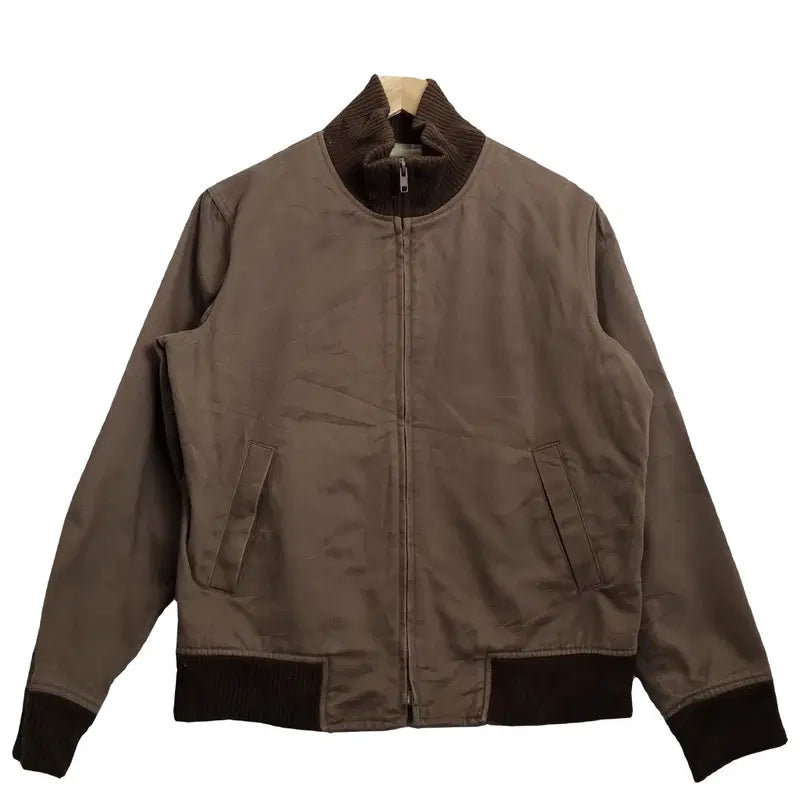 [BUNJANG] OLIVE BRANCH High Neck Zip-Up Jacket Cotton L / OLIVE BRANCH 브라운 하이넥 집업 자켓 [L] 코튼 100%