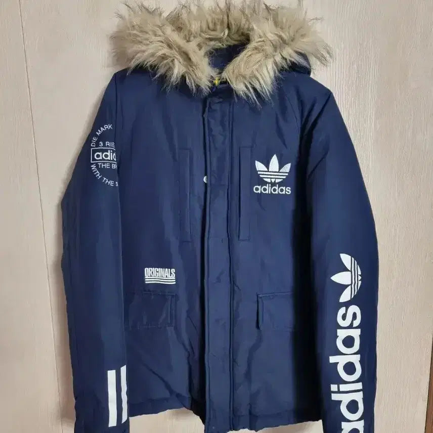 [BUNJANG] Adidas Padded Duck Down Logo Jacket Navy / 아디다스 패딩 로고 덕다운 자켓 네이비 90
