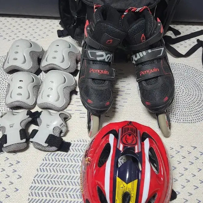 [BUNJANG] Inline Skates Full Set (Adjustable Size 195-230mm) with Helmet, Guards, and Bag / 인라인 스케이트 풀세트 (195~230)