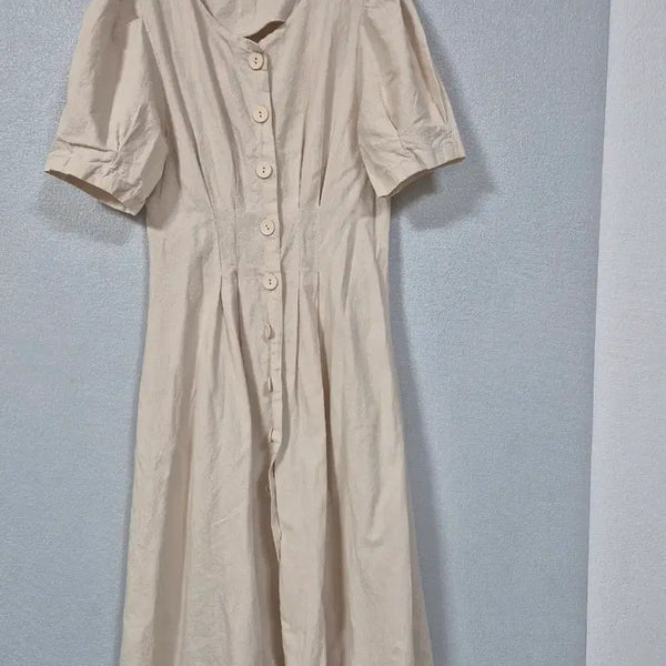 [BUNJANG] Secret Label Linen Puff Sleeve Dress / 시크릿라벨 퍼프소매 린넨 원피스 55