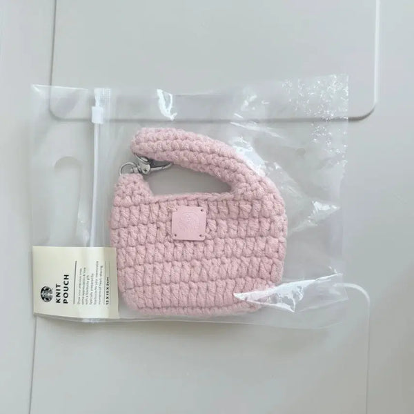 [BUNJANG] Starbucks Winter Buddy Week Handmade Knit Pouch Pink / 스타벅스 윈터 버디위크 핸드메이드 니트 파우치 핑크