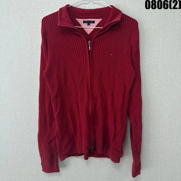 [BUNJANG] Tommy Hilfiger Zip-Up Knit Wine M / 타미힐피거 집업 니트 와인색 M