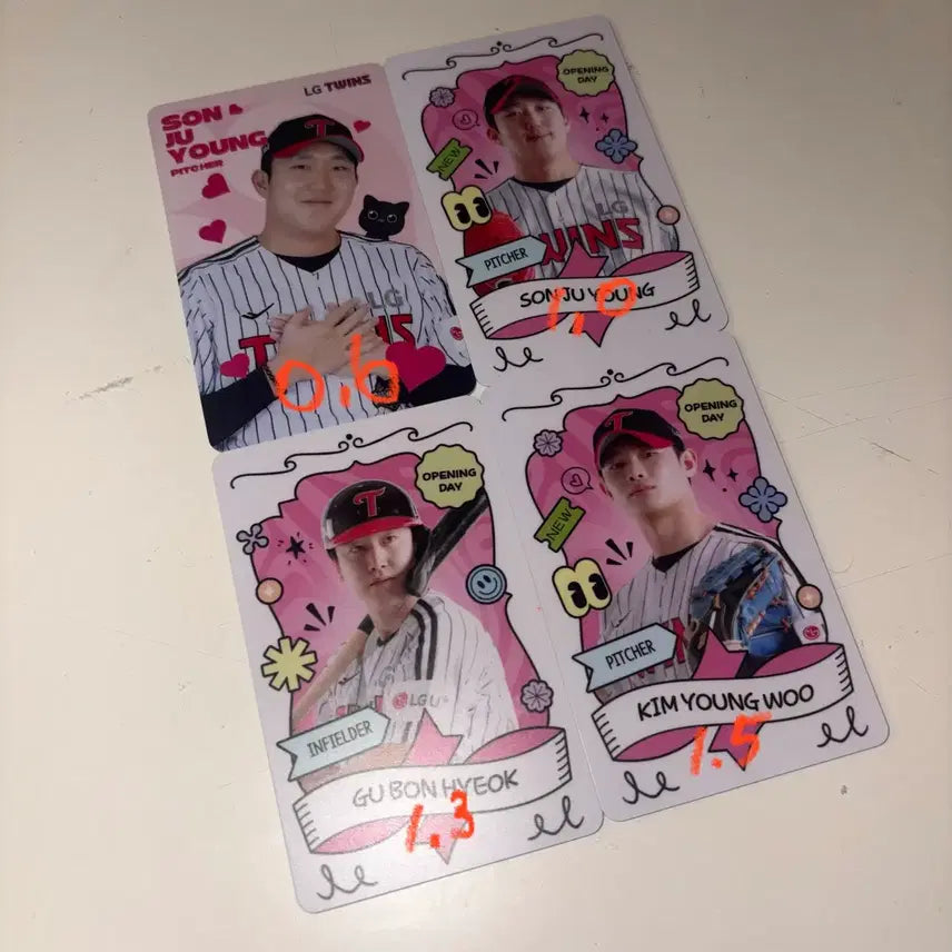 [BUNJANG] LG Twins Photocard Set - Son Joo Young, Kim Young Woo, Koo Bon Hyuk / 엘지트윈스 포토카드 양도 손주영 김영우 구본혁 심쿵 개막전