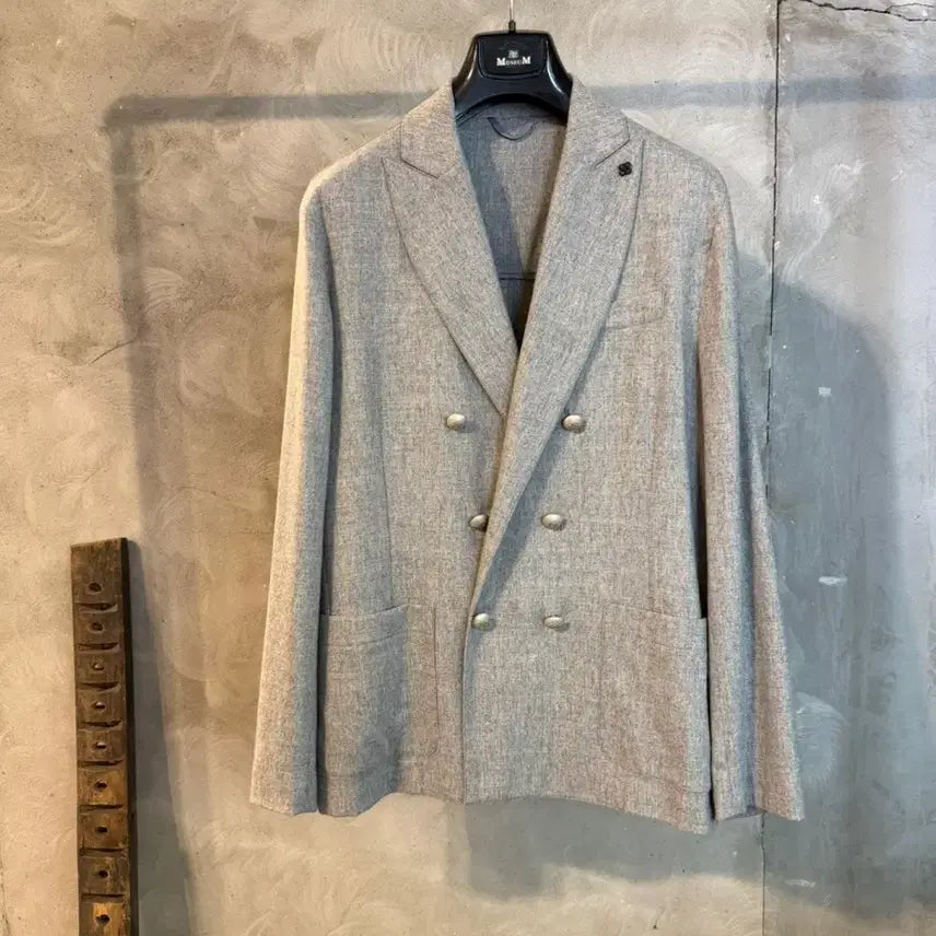 [BUNJANG] Gran Sasso Silver Double-Breasted Jacket / 그란사소 은장 더블브레스티드 자켓 남성100-105