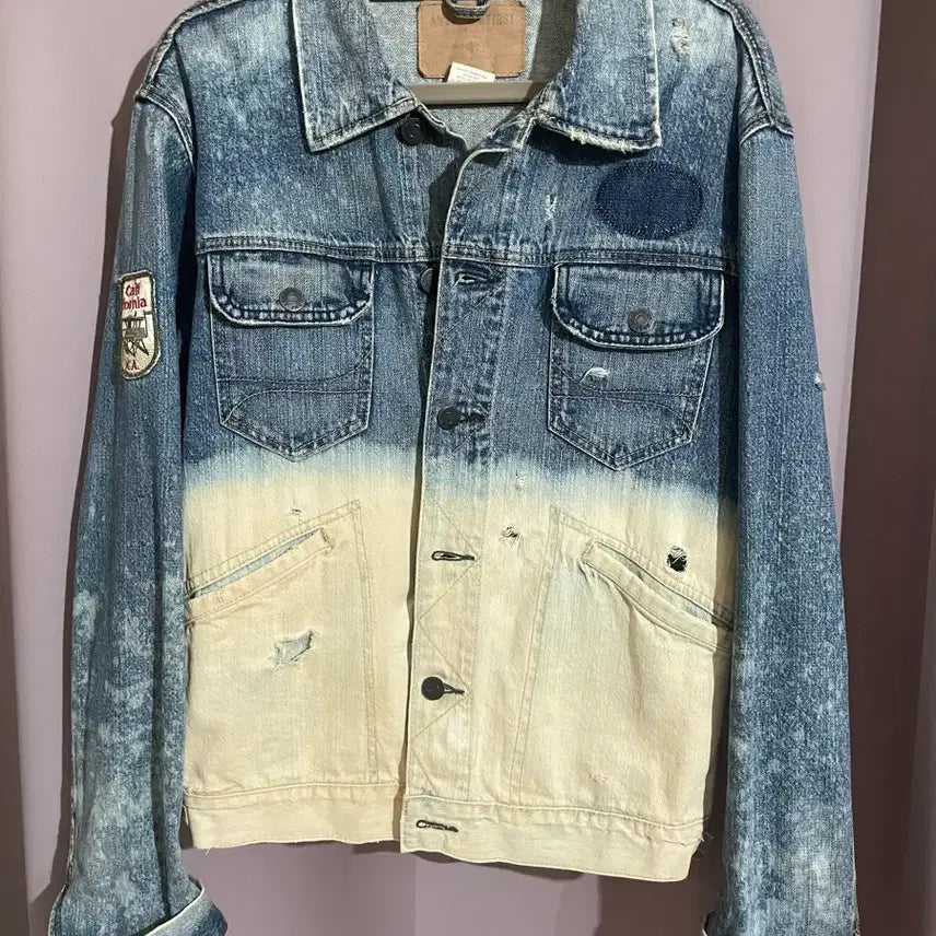 [BUNJANG] Custom Vintage Washed Denim Jacket L / 커스텀 빈티지 워싱 데님 청자켓 L