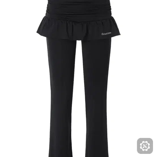 [BUNJANG] Threetimes Elfin Bootcut Leggings Skirt Pants - Black, Size S / 무료배송 S 블랙 쓰리타임즈 엘핀 스커트팬츠 새상품 threetimes 쓰탐 elfin 부츠컷 레깅스