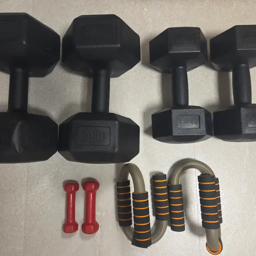 [BUNJANG] Igojin Hex Dumbbell Set with Push-up Bar / 이고진 육각 아령 세트