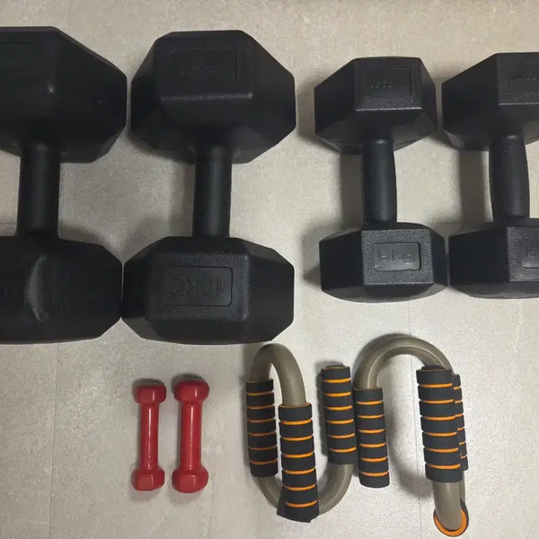 [BUNJANG] Igojin Hex Dumbbell Set with Push-up Bar / 이고진 육각 아령 세트