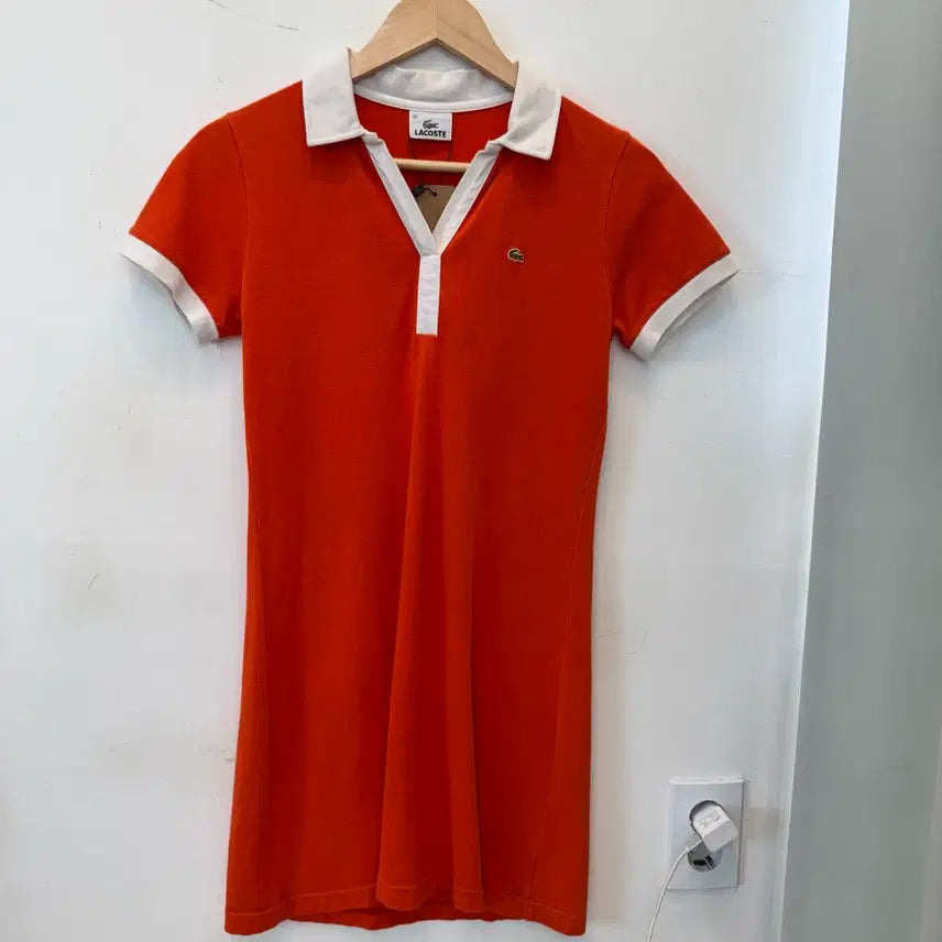 [BUNJANG] Lacoste Women's Orange Polo Dress M / 라코스테 여성 오렌지 폴로 원피스 M