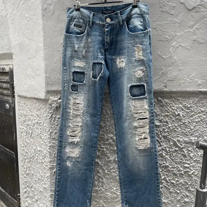 [BUNJANG] Dolce & Gabbana 2000s Distressed Patch Denim Pants / [48] 돌체앤가바나 2000s 디스트로이드 패치 데님 팬츠