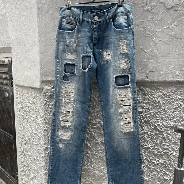 [BUNJANG] Dolce & Gabbana 2000s Distressed Patch Denim Pants / [48] 돌체앤가바나 2000s 디스트로이드 패치 데님 팬츠