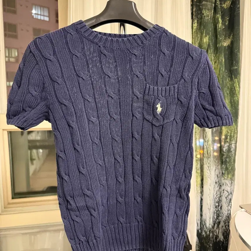 [BUNJANG] Polo Ralph Lauren Navy Cable Knit Short Sleeve T-Shirt XS / 폴로 랄프로렌 네이비 케이블 니트 xs