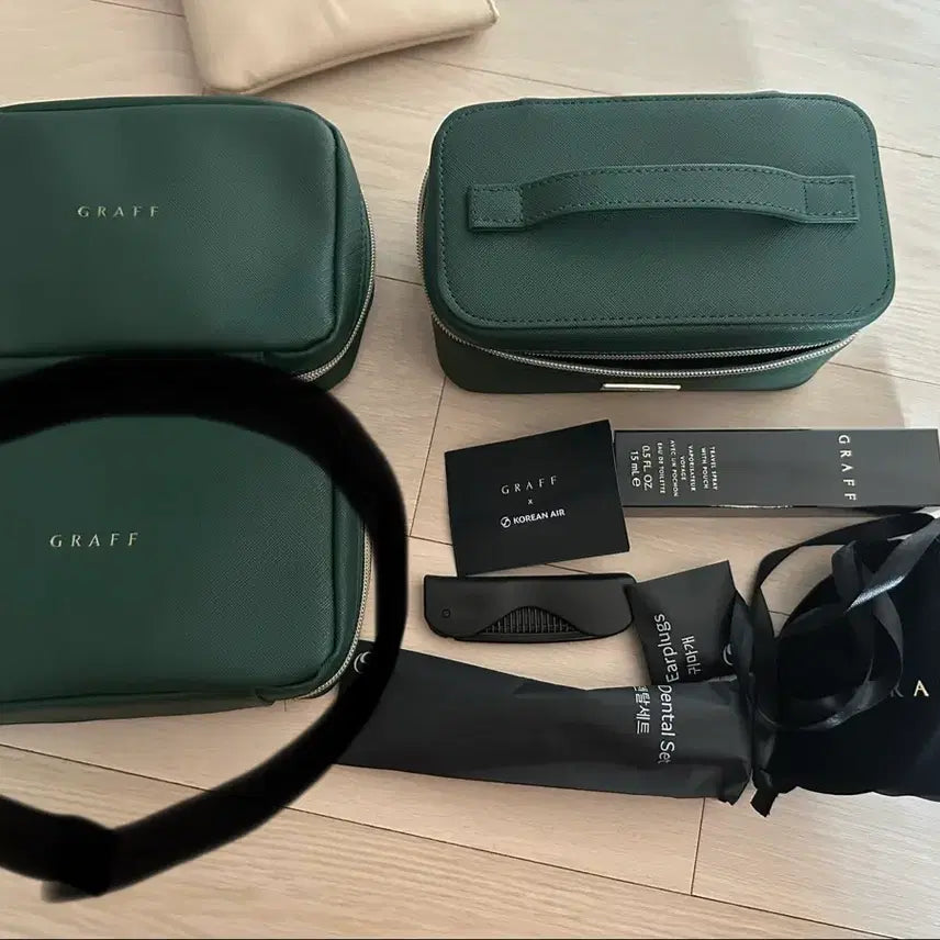 [BUNJANG] GRAFF Korean Air Amenity Pouch Set / 새것) GRAFF 대한항공 어메니티 파우치 세트(각각)