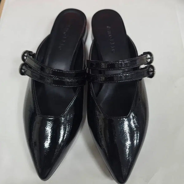 [BUNJANG] Amelia Enamel Mule Flats / 아멜리아 에나멜 뮬