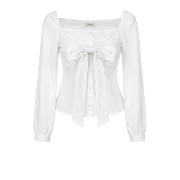 [BUNJANG] Whisperely January Ribbon Tie Blouse White / (오늘만이가격) 위스페어리 January 리본 타이 블라우스 화이트