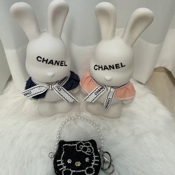 [BUNJANG] Hello Kitty Double-Sided Mirror Keychain with Pearl Strap / 키티 양면거울 키링