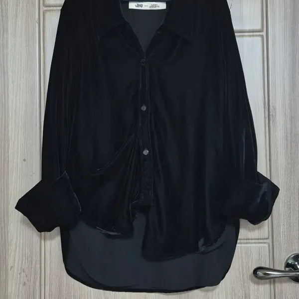 [BUNJANG] Luckychouette Velvet Shirt Black / 럭키슈에뜨 벨벳 셔츠 (여성)38