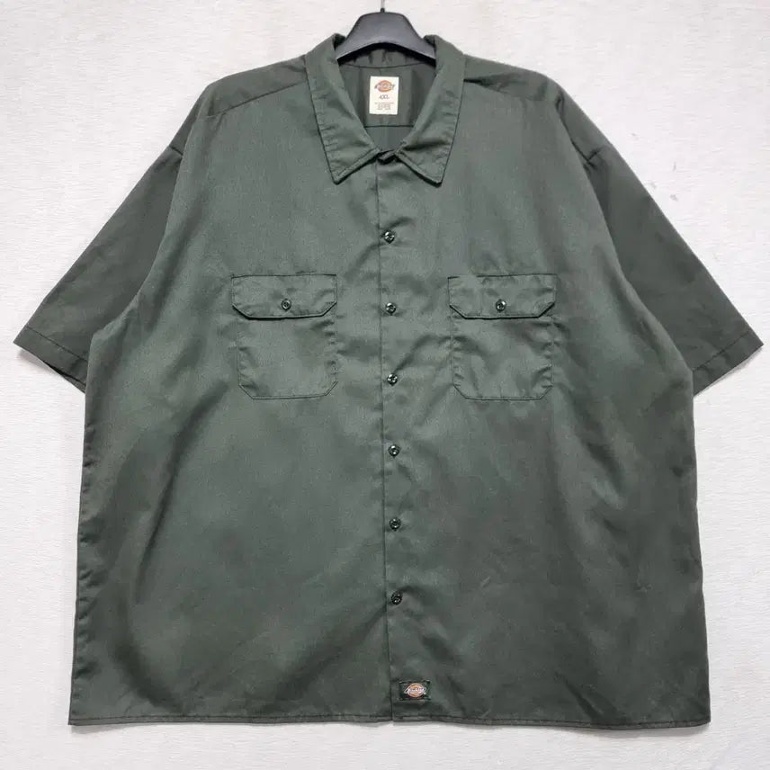 [BUNJANG] Dickies Workwear Khaki Button-Up Shirt / 디키즈 워크웨어 남자120ㅡ130사이즈 큰옷ㅡ0318ㅁㅁ