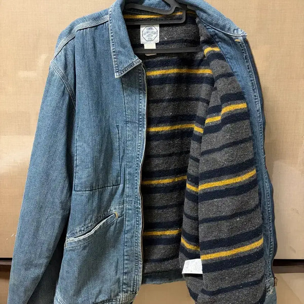 [BUNJANG] 90s Adwin Blanket Lined Denim Zip-Up Jacket / 90s Adwin 에드윈 블랭킷 라이닝 데님 집업 자켓