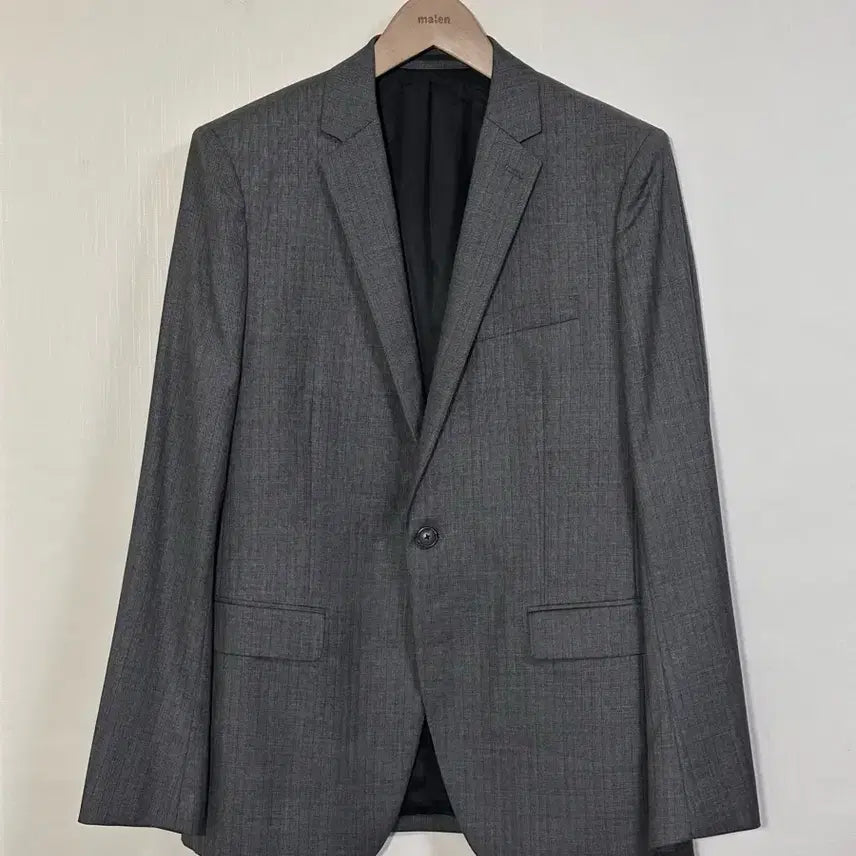 [BUNJANG] Theory Virgin Wool Pinstripe Single-Button Blazer Charcoal Grey 40R / 띠어리 버진울 원버튼 핀스트라이프 블레이저 40R/차콜그레이