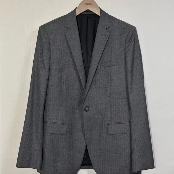 [BUNJANG] Theory Virgin Wool Pinstripe Single-Button Blazer Charcoal Grey 40R / 띠어리 버진울 원버튼 핀스트라이프 블레이저 40R/차콜그레이