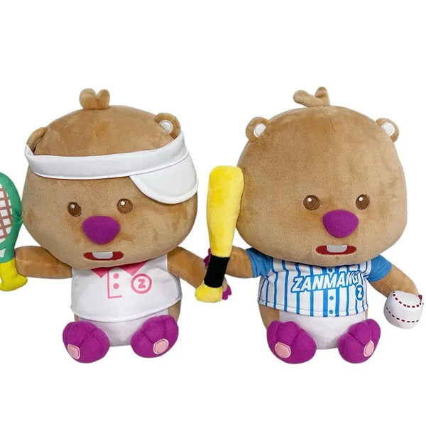 [BUNJANG] Tanning Janmang Loopy Tennis & Baseball Medium Plush Dolls (2 types, Set) / 태닝 잔망루피 스포츠 테니스, 야구 중형 인형 28cm 2종 일괄