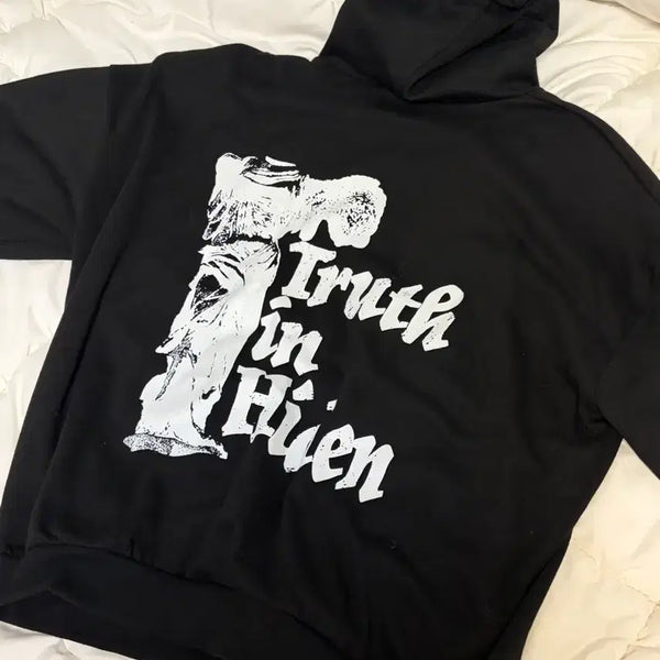 [BUNJANG] Black Hoodie / 검정 후드티