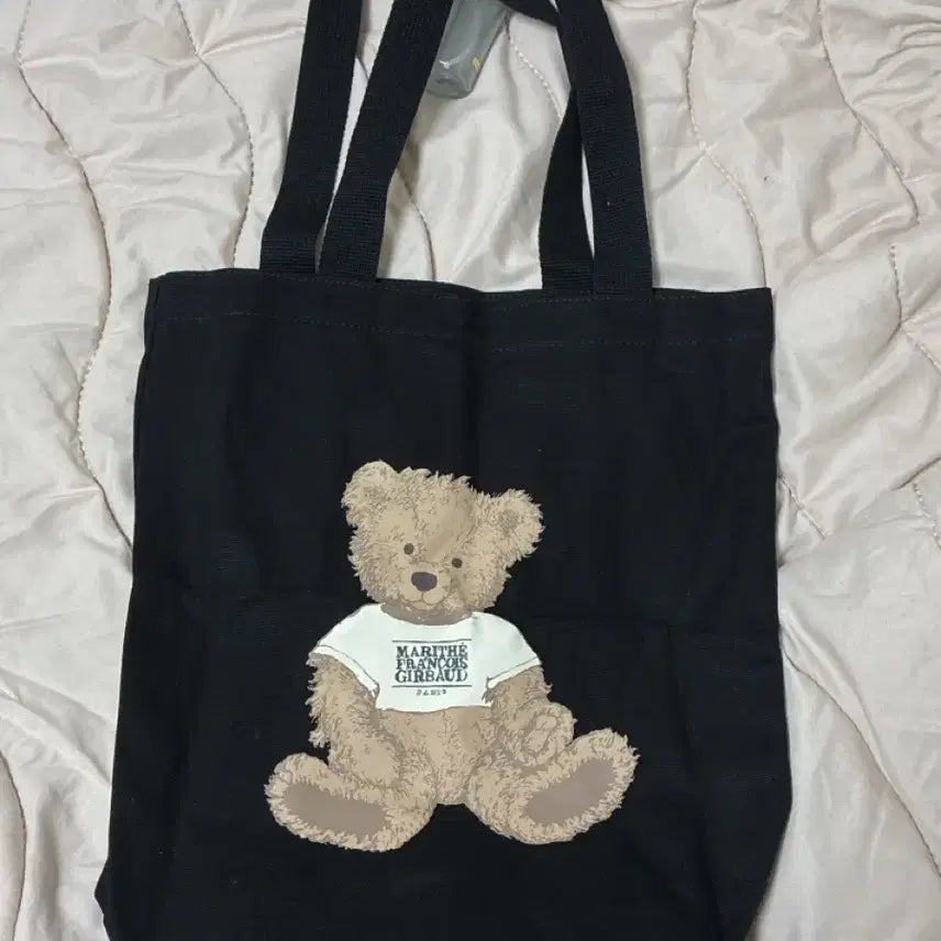 [BUNJANG] Marithe Francois Girbaud Teddy Bear Print Eco Bag Black / 마리떼 프랑소와 저버 에코백 블랙