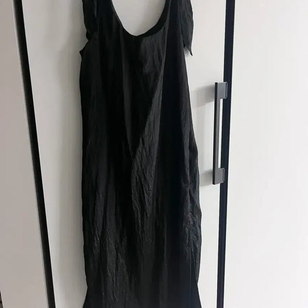 [BUNJANG] Ribbed Shoulder Ribbon Sleeveless Dress / 주름 어깨리본 나시 원피스