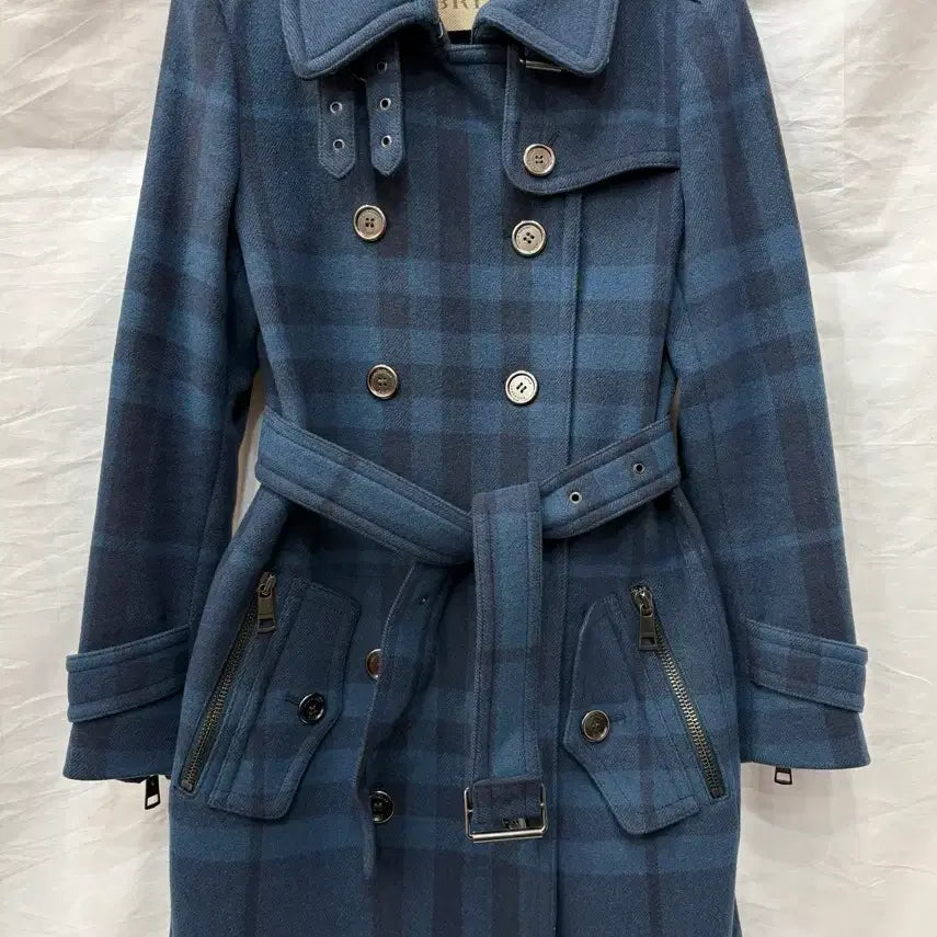 [BUNJANG] Burberry Check Pattern Double Coat Size 55 (UK 4) / 정품) 버버리 체크 패턴 더블 코트 55사이즈