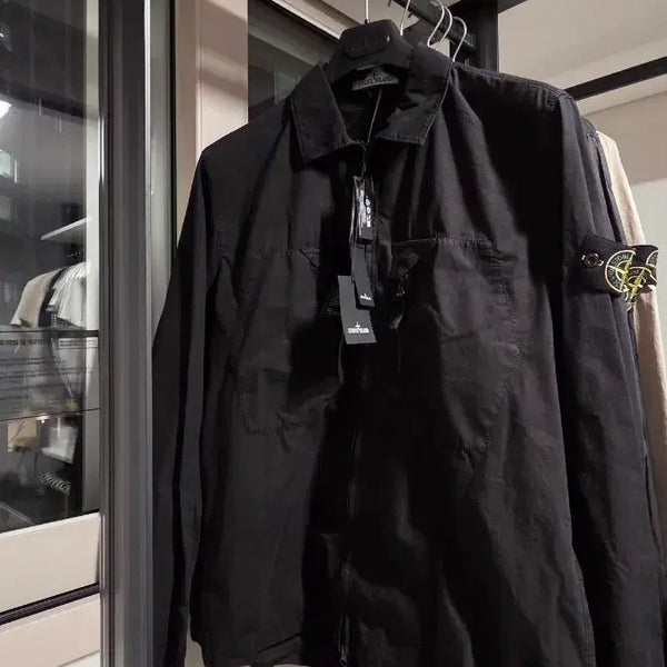 [BUNJANG] Stone Island Old Treatment Overshirt Black XL / 스톤아일랜드 올드 트리트먼트 오버셔츠 블랙 국내판 새상품 XL