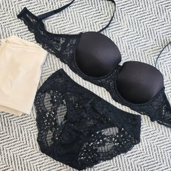 [BUNJANG] Black Lace Lingerie Set / 블랙 레이스 속옷 세트