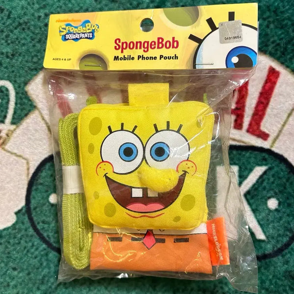 [BUNJANG] SpongeBob SquarePants Cell Phone Pouch Bag (2 Types) / (2종) 고전문구 스폰지밥 핸드폰 파우치 가방