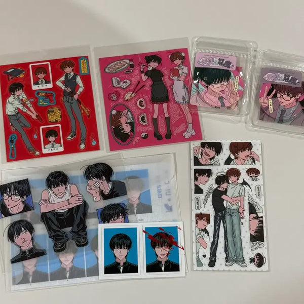 [BUNJANG] ENHYPEN Sunoo & Ni-ki Sticker Pin Button Bundle Set / 앤팀 닉쭈 믹히님 스티커 핀버튼 일괄 니콜라스 의주