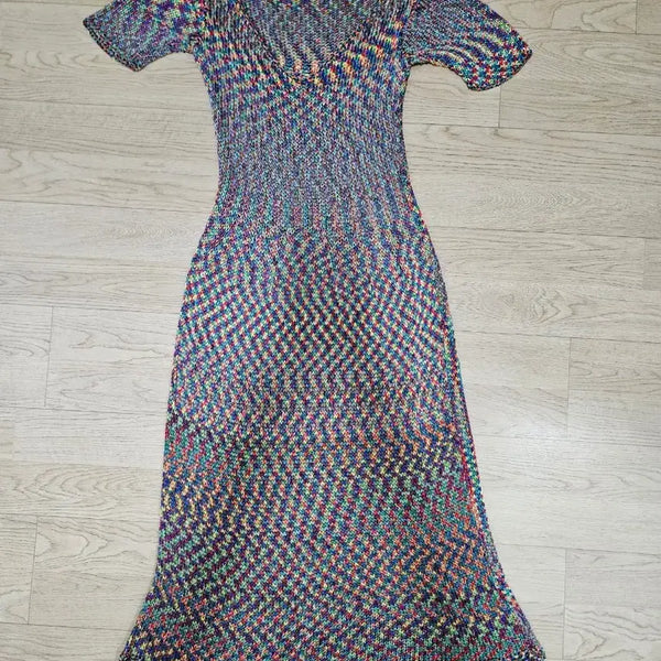 [BUNJANG] Knit Long Dress (Size 55-66) / 실로짠 니트 원피스  55~66