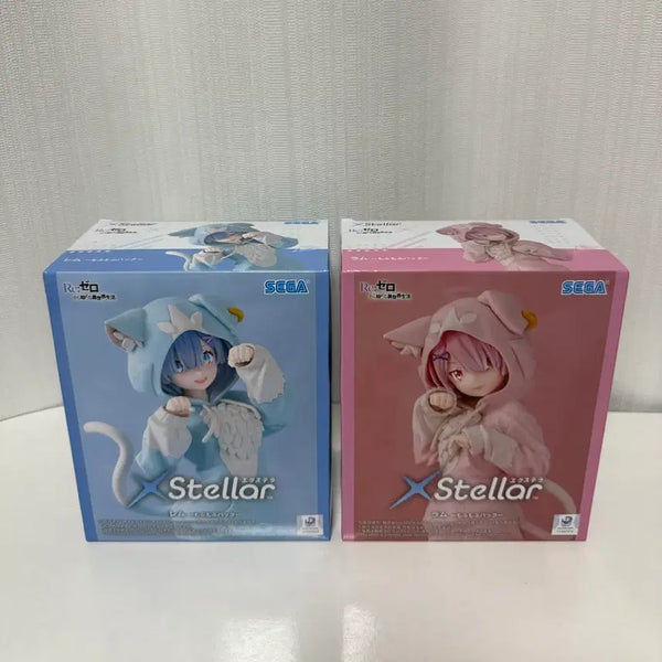 [BUNJANG] SEGA Re:Zero Ram & Rem Cat Hood Bundle Set (Sealed) / 미개봉 일괄 SEGA Re:Zero 람&렘 피규어