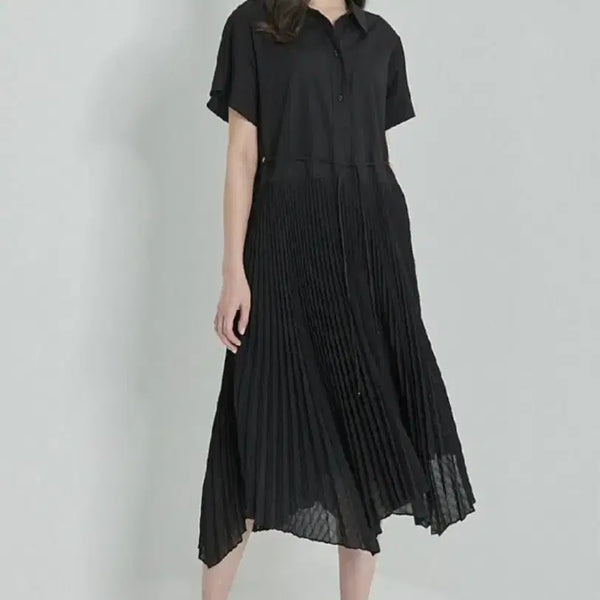 [BUNJANG] SJSJ Pleated Block Dress / 한섬SJSJ 플리츠 블록 드레스
