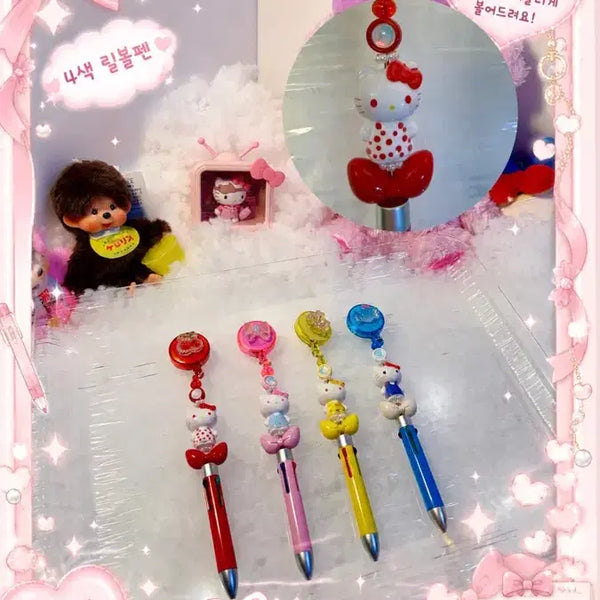 [BUNJANG] 4-Color Retractable Ballpoint Pen / 릴홀더볼펜