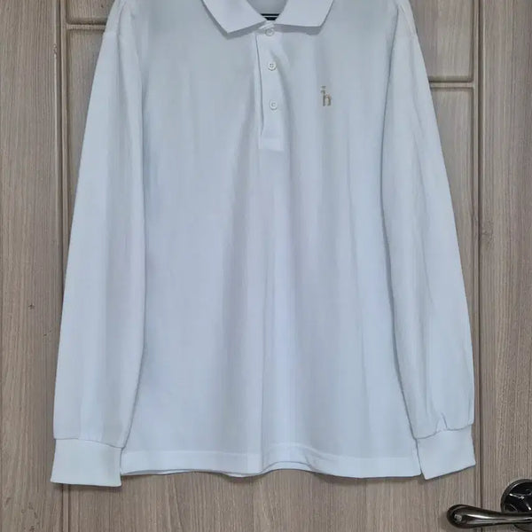 [BUNJANG] Hazzys White Long Sleeve Polo Shirt (Men's) / 헤지스 화이트 긴팔 카라티 (남성)95