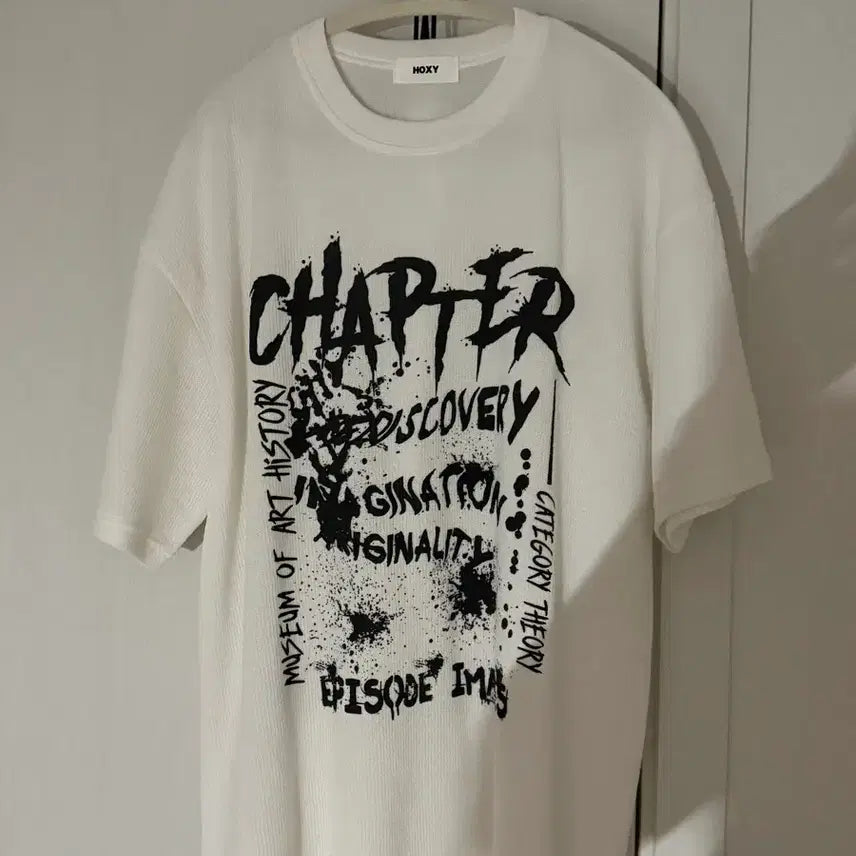 [BUNJANG] HOXY White Knit Short-Sleeve T-Shirt / HOXY 화이트 니트 반팔티
