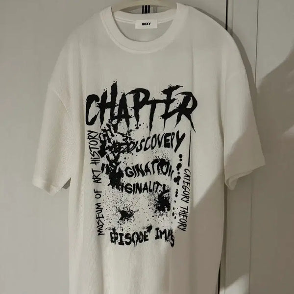 [BUNJANG] HOXY White Knit Short-Sleeve T-Shirt / HOXY 화이트 니트 반팔티