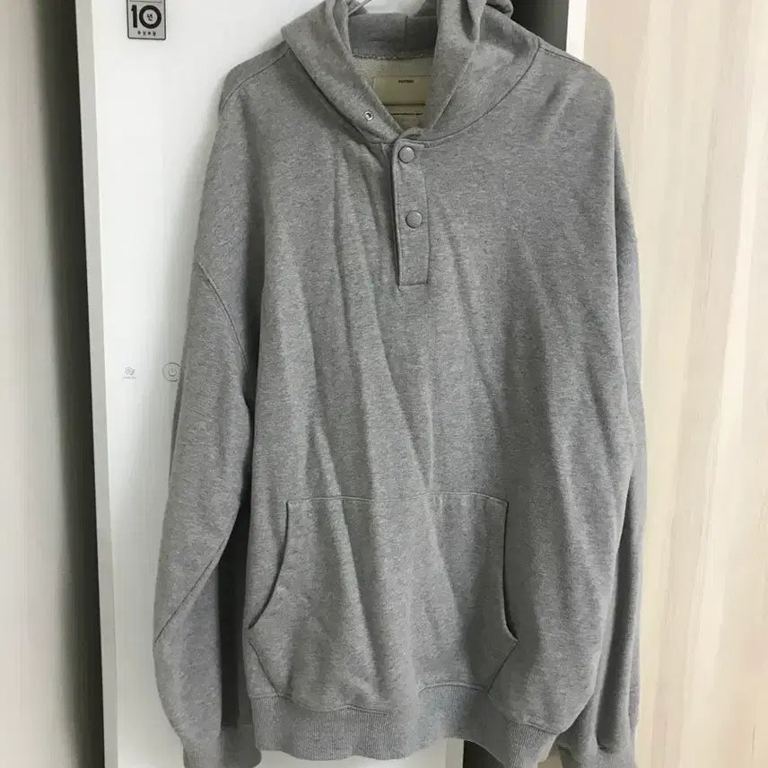 [BUNJANG] Pottery Comfort Snap Hoodie Grey / 포터리 컴포트 스냅 후드티 그레이