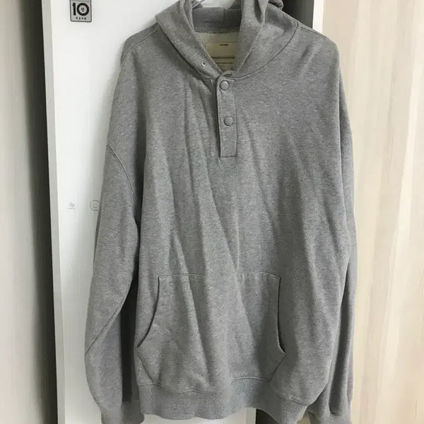 [BUNJANG] Pottery Comfort Snap Hoodie Grey / 포터리 컴포트 스냅 후드티 그레이