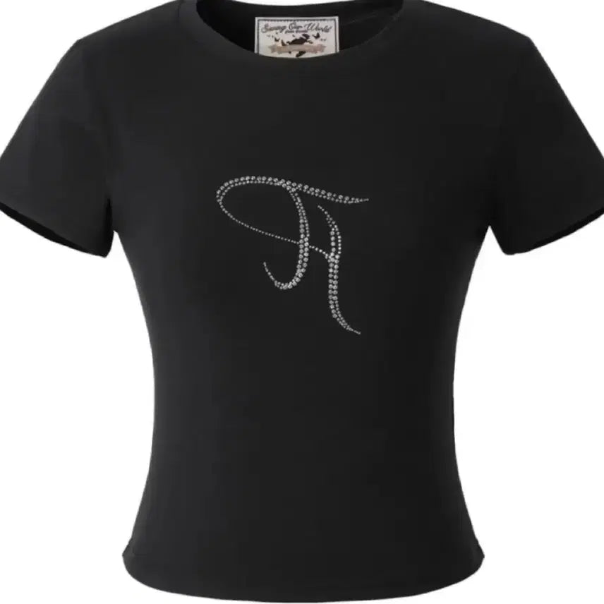 [BUNJANG] 3Times Jewel T-Shirt Black / 쓰리타임즈 쥬얼반팔티