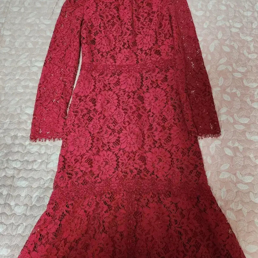 [BUNJANG] It Misha Red Lace Mermaid Fit Dress / (새상품/무료배송) 잇미샤 레드 레이스 머메이드 핏 원피스